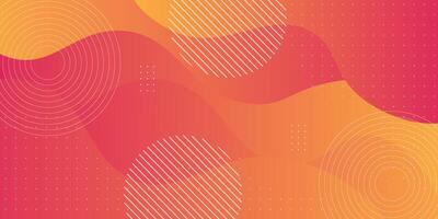 Colorful geometric wave background with orange fluid gradient pattern. Dynamic shape composition. Eps10 vector