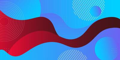 Modern blue and red geometric business banner design. Creative banner design with wave shape as template. Simple horizontal banner. Eps10 vector