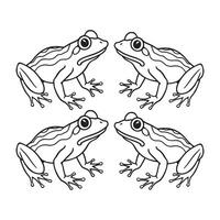 set of frogs art design vector