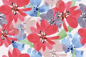 Seamless pattern of blooming flowers painted in watercolor.Abstract background.For fabric luxurious and wallpaper, vintage style.Hand drawn botanical floral colorful pattern. vector