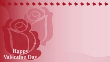 Valentine's Day celebration Graphic Illustration Background, with pink theme and rose silhouette, Copy Space Area. Suitable to be placed on content with that theme. vector