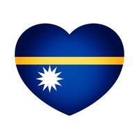 Nauru heart badge icon. Nauru national flag button vector