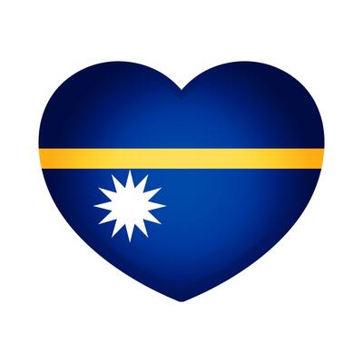 Nauru heart badge icon. Nauru national flag button