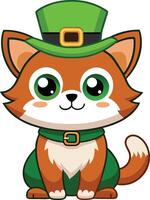 Cat In St Patrick's Day illustration vector