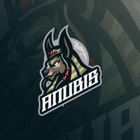 Anubis mascot logo design with modern illustration concept style for badge, emblem and t shirt printing. Anubis head illustration. vector