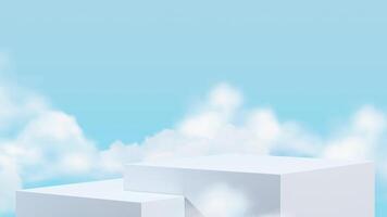 Cosmetic product display background with clouds video