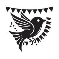 Indigo Bunting Silhouette Vectors for Wildlife and Bird Conservation Projects