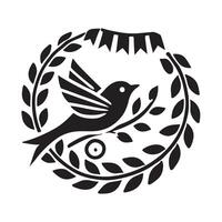Creative Indigo Bunting Silhouette Illustrations for Packaging and Labels vector
