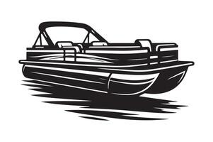 Pontoon Boat Silhouette Illustrations for Logos and Custom Design Projects vector