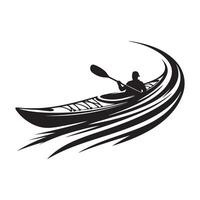High-Resolution Kayak Silhouette Illustrations for Nature and Adventure vector