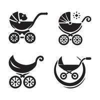 Baby Carriage Silhouettes for Digital and Print Marketing Campaigns vector