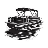 Pontoon Boat Silhouette Illustrations for Fun and Adventurous Campaigns vector