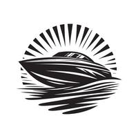 Nautical Speedboat Silhouette Illustrations for Graphic Projects vector