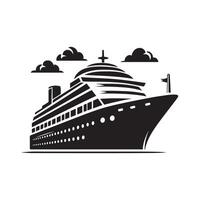 High-Quality Cruise Ship Silhouette Vectors for Marine Advertisements