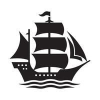 Ship Silhouette Art for Digital Storytelling and Animation Projects vector