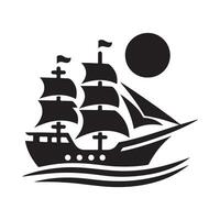 Nautical Ship Silhouette Graphics for T-Shirts and Apparel Design vector