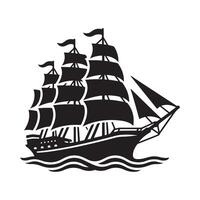 Ship Silhouette Art for Themed Merchandise and Apparel vector