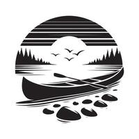 Canoe Silhouette Illustrations for Digital Media, Print, and Packaging vector