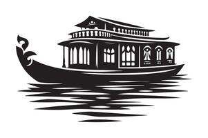 Houseboat Silhouette Illustrations for Web Design, Social Media, and Ads vector