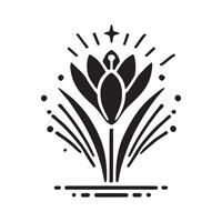 High-Quality Crocus Silhouette Illustrations for Home Decor Projects vector