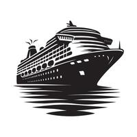 High-Resolution Cruise Ship Silhouette Art for Graphic Designers vector