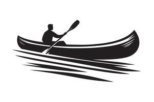Canoe Silhouette Illustrations for Adventure Tour Branding and Promotion vector