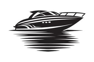Premium Speedboat Silhouette Illustrations for Graphic Applications vector