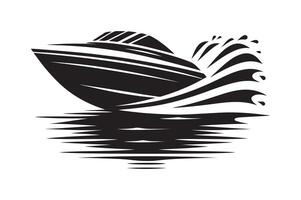 Stylish Speedboat Silhouette Vectors for Custom Graphics