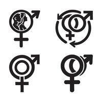 Diversity-Inspired Gender Symbols Silhouette Illustrations for Graphic Needs vector