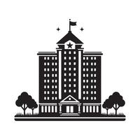 Premium Hotel Silhouette Illustrations for High-End Branding vector