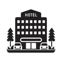 Creative Hotel Silhouette Art for Custom Travel Design Needs vector