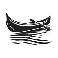 Stylized Canoe Silhouette Illustrations for Nature Reserves and Parks vector