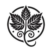 Vine Leaf Silhouette Illustrations for Elegant Nature-Themed Graphics vector