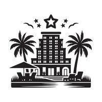 Modern Hotel Silhouette Graphics for Minimalist Designs vector