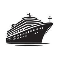 Cruise Ship Silhouette Illustrations for Personalized Print Projects vector