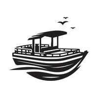 Pontoon Boat Silhouette Vectors for Coastal Living and Adventure Graphics
