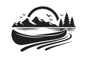 Premium Canoe Silhouette Illustrations for Custom Illustrations and Projects vector