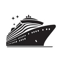 Cruise Ship Silhouette Illustrations Great for Custom Invitations vector