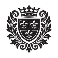 High-Resolution Heraldry Crest Silhouette Illustrations for Art Projects vector
