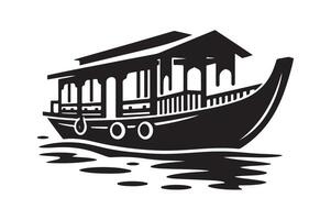 Houseboat Silhouette Illustrations for Digital and Print Media Use vector