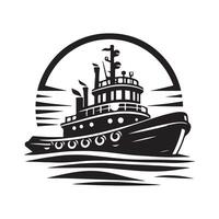 Download Tugboat Silhouette Illustrations for Unique Web and Graphic Projects vector