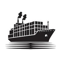Download Cargo Ship Silhouette Illustrations for Custom Web and Print Designs vector