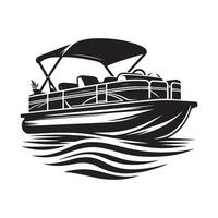 Pontoon Boat Silhouette Illustrations for Leisure and Relaxation Graphics vector