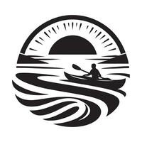High-Quality Kayak Silhouette Illustrations for Nature and Sports Graphics vector