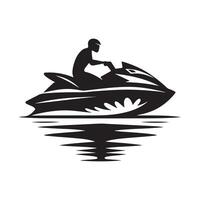 Jet Ski Silhouette Illustrations for Resort and Water Park Graphics vector