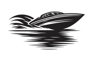 Custom Speedboat Silhouette Graphics for Creative Branding vector