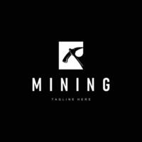 mining logo labor template design vector