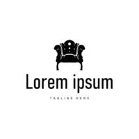 furniture logo simple silhouette sofa chair illustration vector