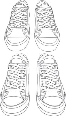 Set of Shoes sneaker outline drawing symbol icon. sneaker icon, shoe icon collection, sneaker icon simple Collection Men's footwear, new shoe illustration