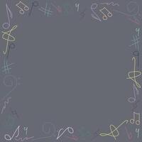 multicoloured frame of musical symbols vector